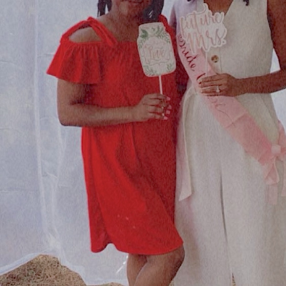 Red Off shoulder Dress - Picture 2 of 8
